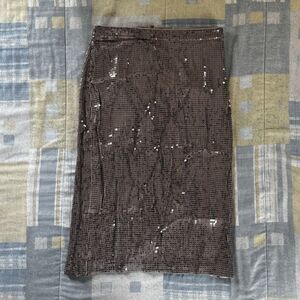 Alice + Olivia Antique Silver Embellished Pencil Skirt Women's Size 8